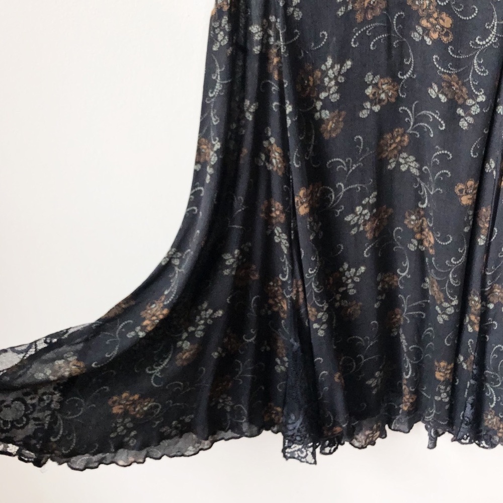 Free People • Black Lace Floral Slip Dress - Picture 5 of 8